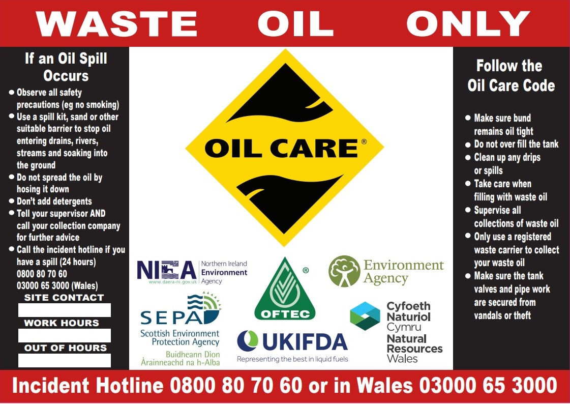 Oil Tank Safety and Information Stickers